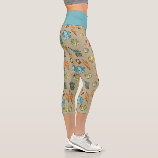 Leggings Capri adorable patrón de concha (Derecha)