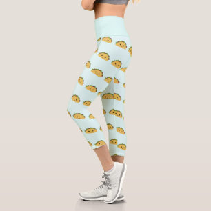 Leggings Capri Adorable sonriente kawaii taco