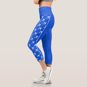 Leggings Capri Aeródromos de Aviación de Aviación de Avión Blanco