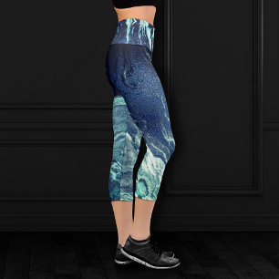 Leggings Capri Agante azul cristalizado Duste Slate Marbble Sto