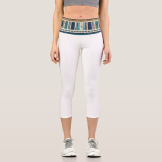 Leggings Capri “AGUA BAND / BLANCO” Capris de Cintura Alta 