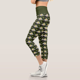 Leggings Capri Agua blanca Lilies Floral