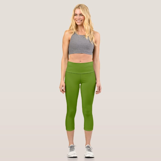 Leggings Capri Aguacate (color sólido) (Anverso)