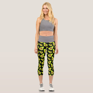 Leggings Capri Aguacates Verdes Amante de las Verduras Comida Sal
