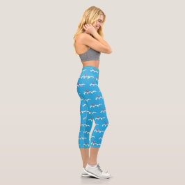 Leggings Capri Aguas infestadas de tiburón encienden piernas de c