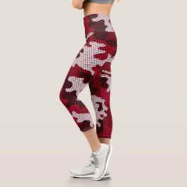 Leggings Capri Alabama Crimson & White Bold Tide Camo Printed