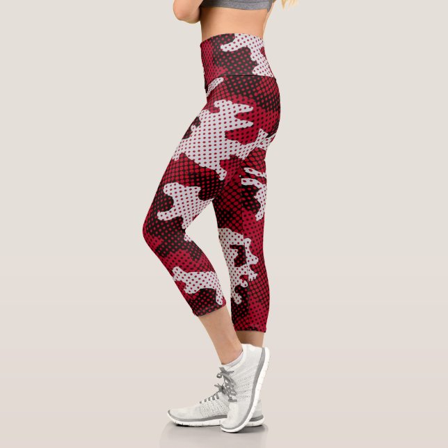 Leggings Capri Alabama Crimson & White Bold Tide Camo Printed  (Izquierda)