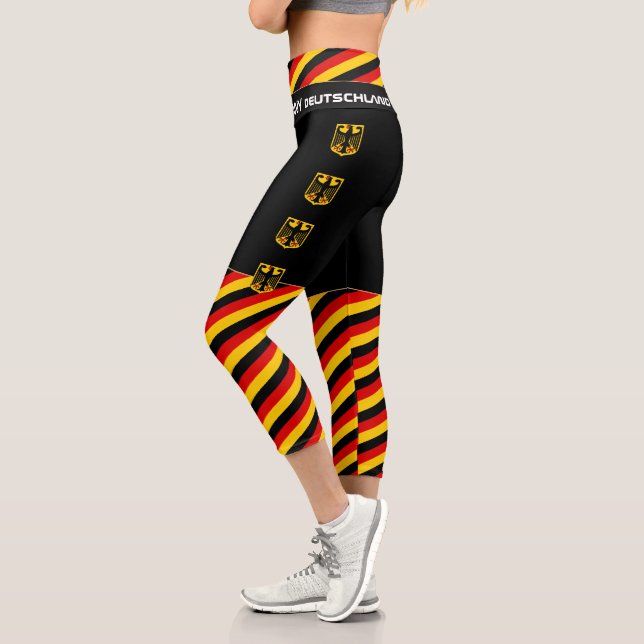 Leggings Capri Alemania y Alemania Bandera moda, fitness, deporte (Izquierda)
