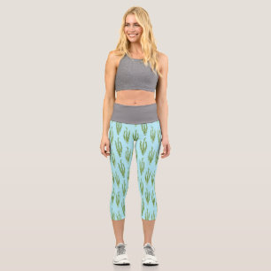 Leggings Capri Algas Verdes Plantas Oceánicas Naturaleza Amante A