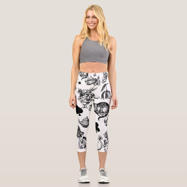 Leggings Capri Alice White Rabbit Wonderland Classic (Anverso)