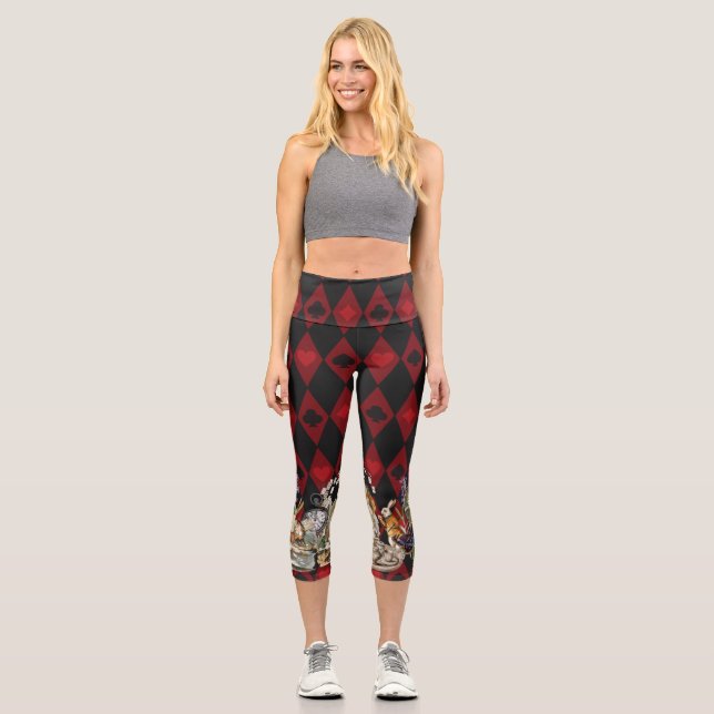 Leggings Capri Alicia en Gato de Cheshire Loco de Maravilla (Anverso)