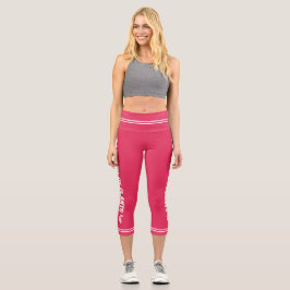 Leggings Capri Alimentado por plantas Rosa vegan mínimo