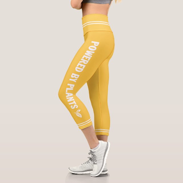 Leggings Capri Alimentado por plantas Vegan amarillo brillante mí (Izquierda)