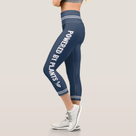 Leggings Capri Alimentado por plantas Vegan azul mínimo