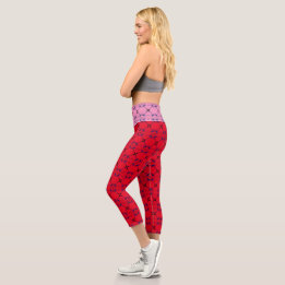 Leggings Capri Alto abogado de Gavels de la Marina Roja Rosa