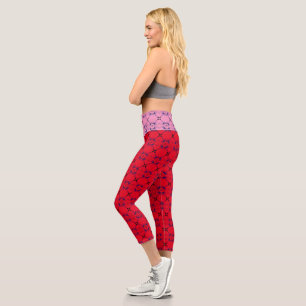 Leggings Capri Alto abogado de Gavels de la Marina Roja Rosa