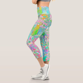 Leggings Capri Amanecer de agua y rosa caliente en My Rubio Garde