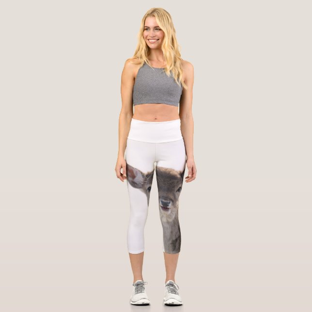 Leggings Capri Amanecer pequeño lindo para los animales. (Anverso)