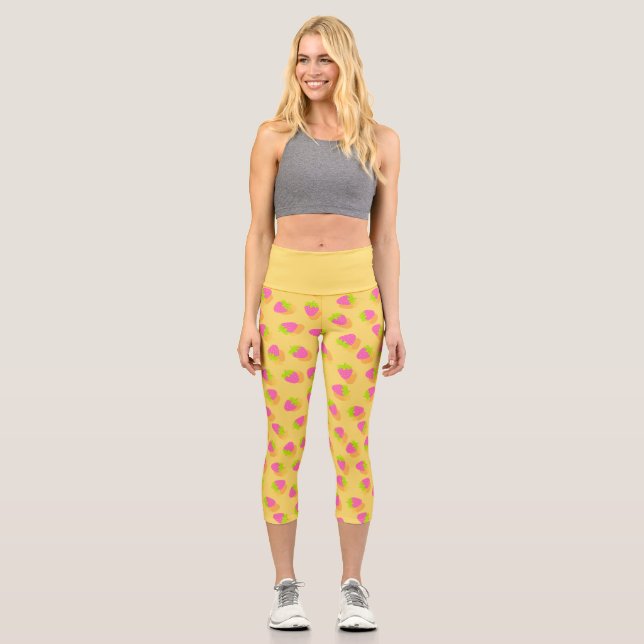 Leggings Capri Amarillo de fresa (Anverso)