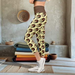 Leggings Capri Amarillo del caballo marrón celta