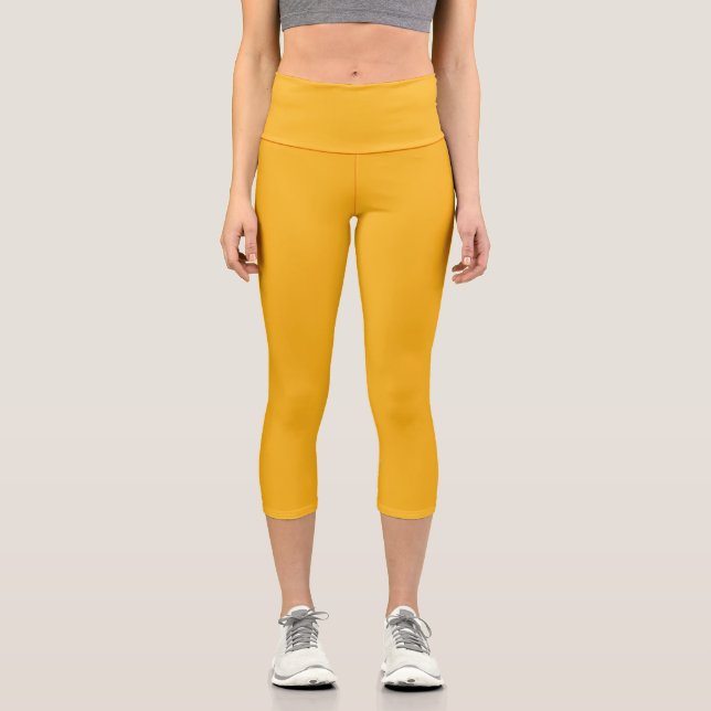 Leggings Capri Amarillo dorado de la Pascua (Anverso)