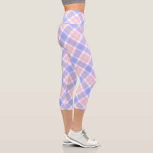 Leggings Capri Amarillo rosa rosa azul trenzado
