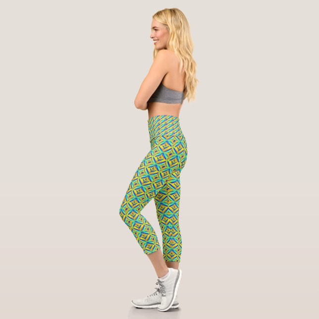 Leggings Capri Amarillo y azul (Izquierda)