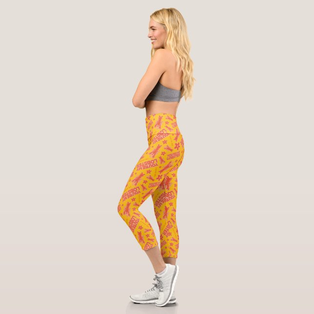 Leggings Capri AMIGOS™ | Eres mi patrón vibrante de langosta (Izquierda)