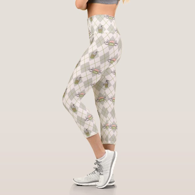 Leggings Capri AMIGOS™ | Patrón de argyle de Perk central (Izquierda)