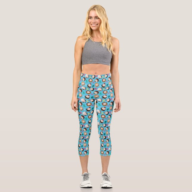 Leggings Capri AMIGOS™ | Patrón de Círculo de caracteres (Anverso)