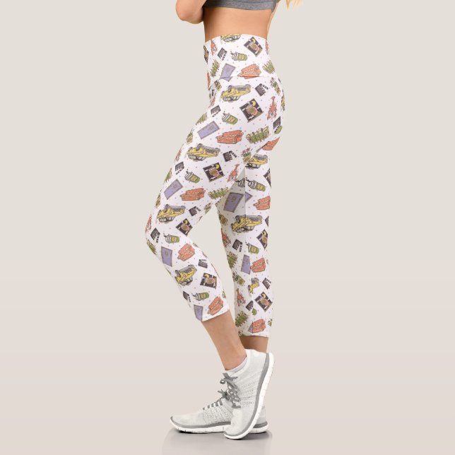 Leggings Capri AMIGOS™ | Patrón de iconos de punto de Polka (Izquierda)