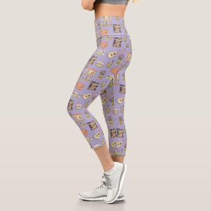 Leggings Capri AMIGOS™   Patrón de iconos morados