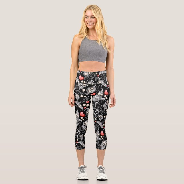 Leggings Capri Amo a los monstruos porque la gente se acosa (Anverso)