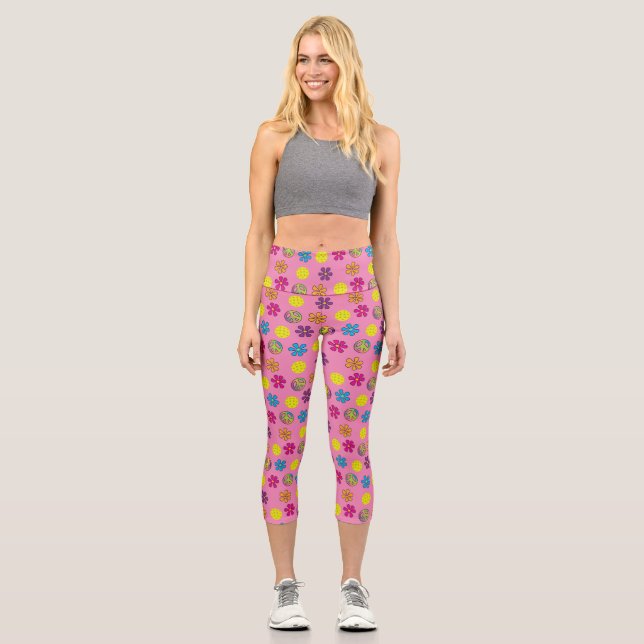 Leggings Capri Amor por la paz y baloncesto (Anverso)