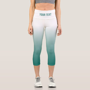 Leggings Capri Añadir Su Texto O Nombre Verde azulado Mujer Plant