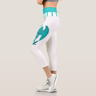Leggings Capri Ángel, negro y verde diseño