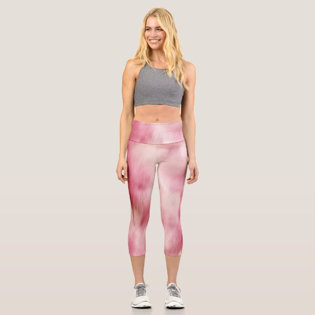 Leggings Capri Animal blanco rosado elegante (Anverso)