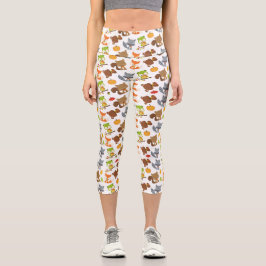 Leggings Capri Animales de bosque, animales de bosque, animales d