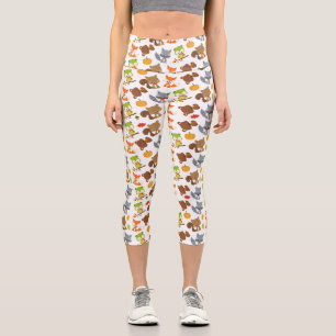 Leggings Capri Animales de bosque, animales de bosque, animales d