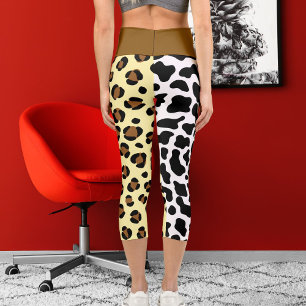 Leggings Capri Animales de impresión del patrón de gato grande de