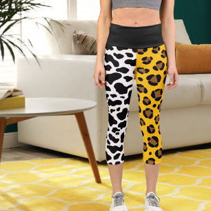 Leggings Capri Animales de impresión del patrón de gato grande de