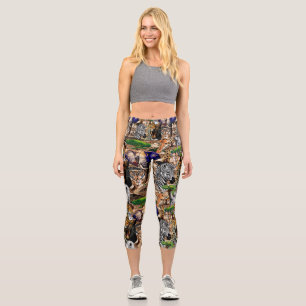 Leggings Capri Animales salvajes de sabana africanos