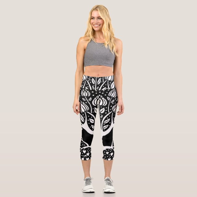 Leggings Capri Árbol de magnolia ornamental (Anverso)