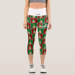 Leggings Capri árbol de Navidad | Santa | PERSONALIZABLE | mosca 