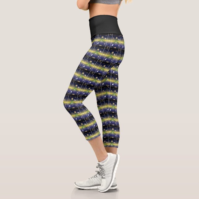 Leggings Capri Árbol navideño de corredor - Chicas corriendo (Izquierda)