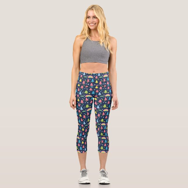 Leggings Capri Árbol sinusal colorido (Anverso)
