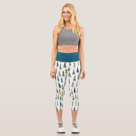 Leggings Capri Árboles Evergreen de vacaciones de invierno