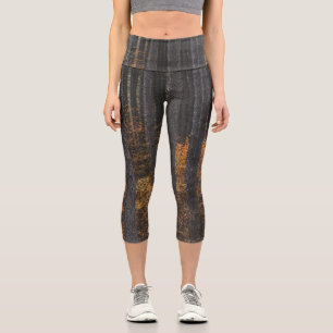 Leggings Capri Árboles y follaje otoñal dorado