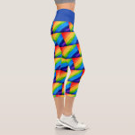 Leggings Capri Arcoiris colorido<br><div class="desc">Estas leggings vibrantes están decoradas con un patrón a rayas acuáticas en colores arcoiris. Acuarela original © Michele Davies.</div>