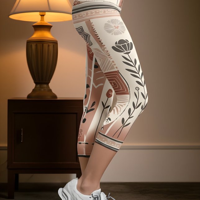 Leggings Capri Aria Grace Earth & Spirit Minimalist Tribal (Pose 3.1 – Grounded Confidence)